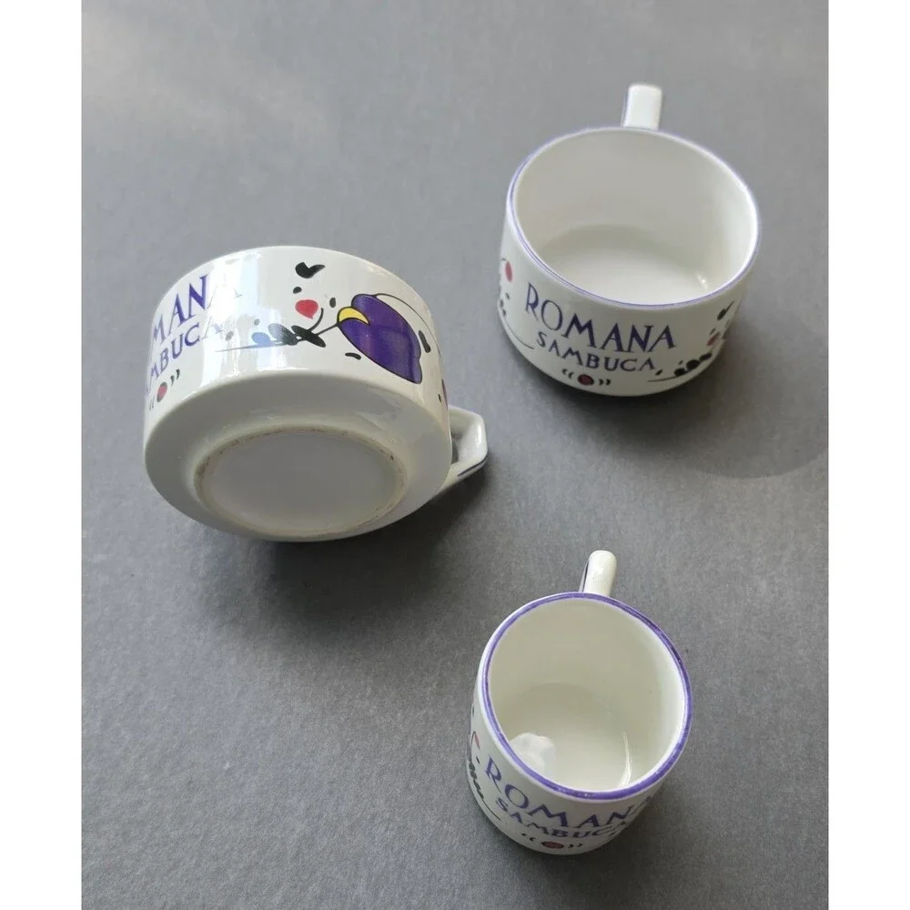Set of 3 Romana Sambuca Coffee Espresso Cup Italy Cups